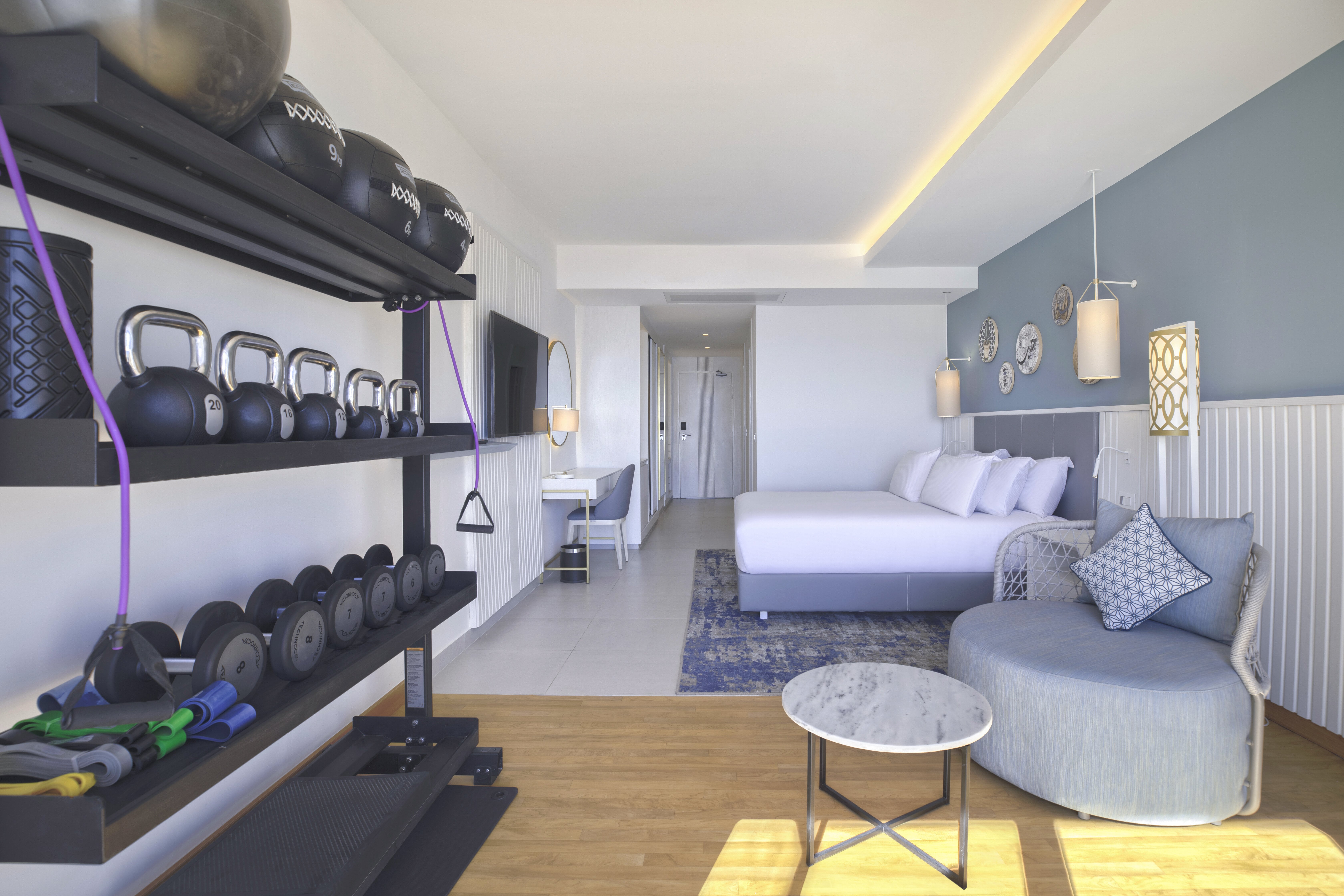 Five feet to fitness room 1